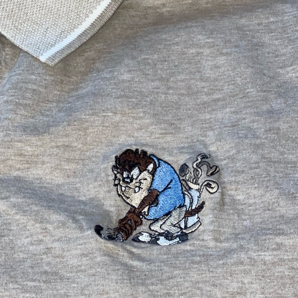 Men’s Warners Brothers short sleeve polo Tazmanian Devil Large Cotton VTG 1997